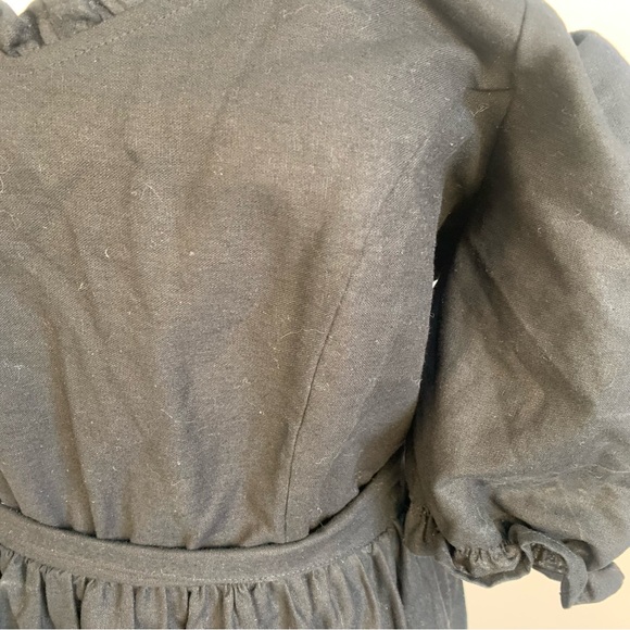 City Chic Linen Blend Off Shoulder Tiered Puff Sleeve Midi Dress - Picture 13 of 14